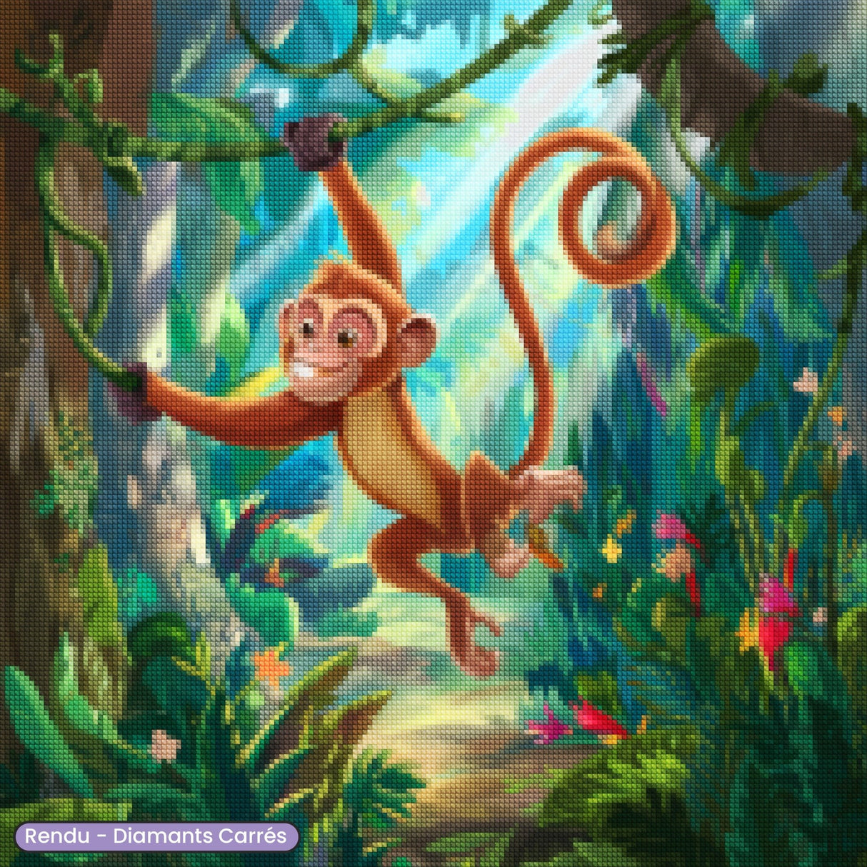 Broderie Diamant - Singe sur Liane - Diamond Faction