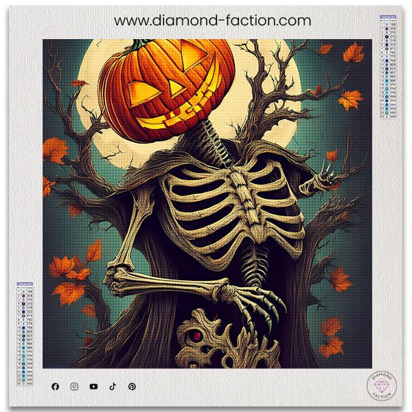 Broderie Diamant - Squelette Citrouille - Diamond Faction