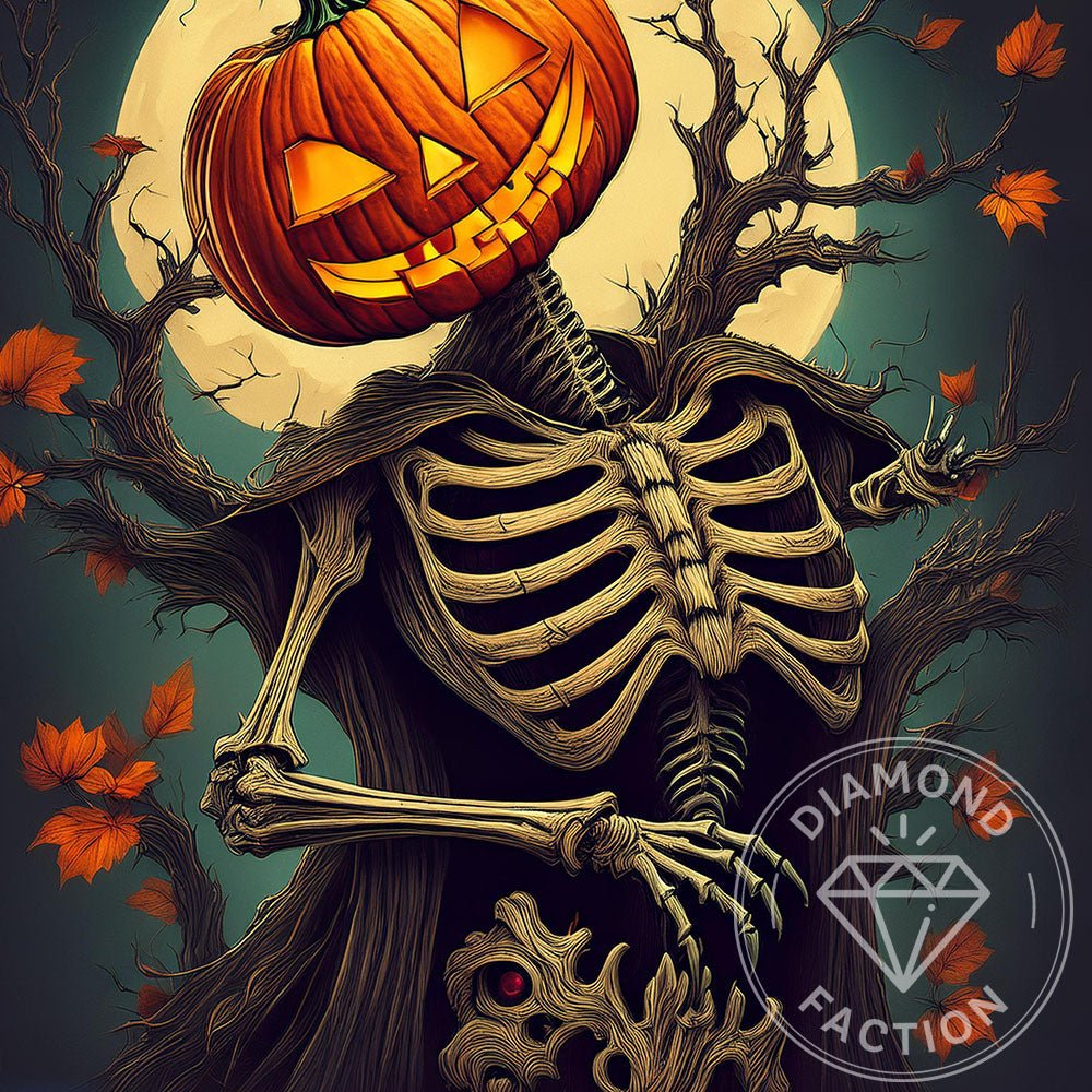 Broderie Diamant - Squelette Citrouille - Diamond Faction