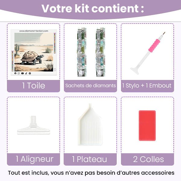 Broderie Diamant - Tortue Soleil - Diamond Faction