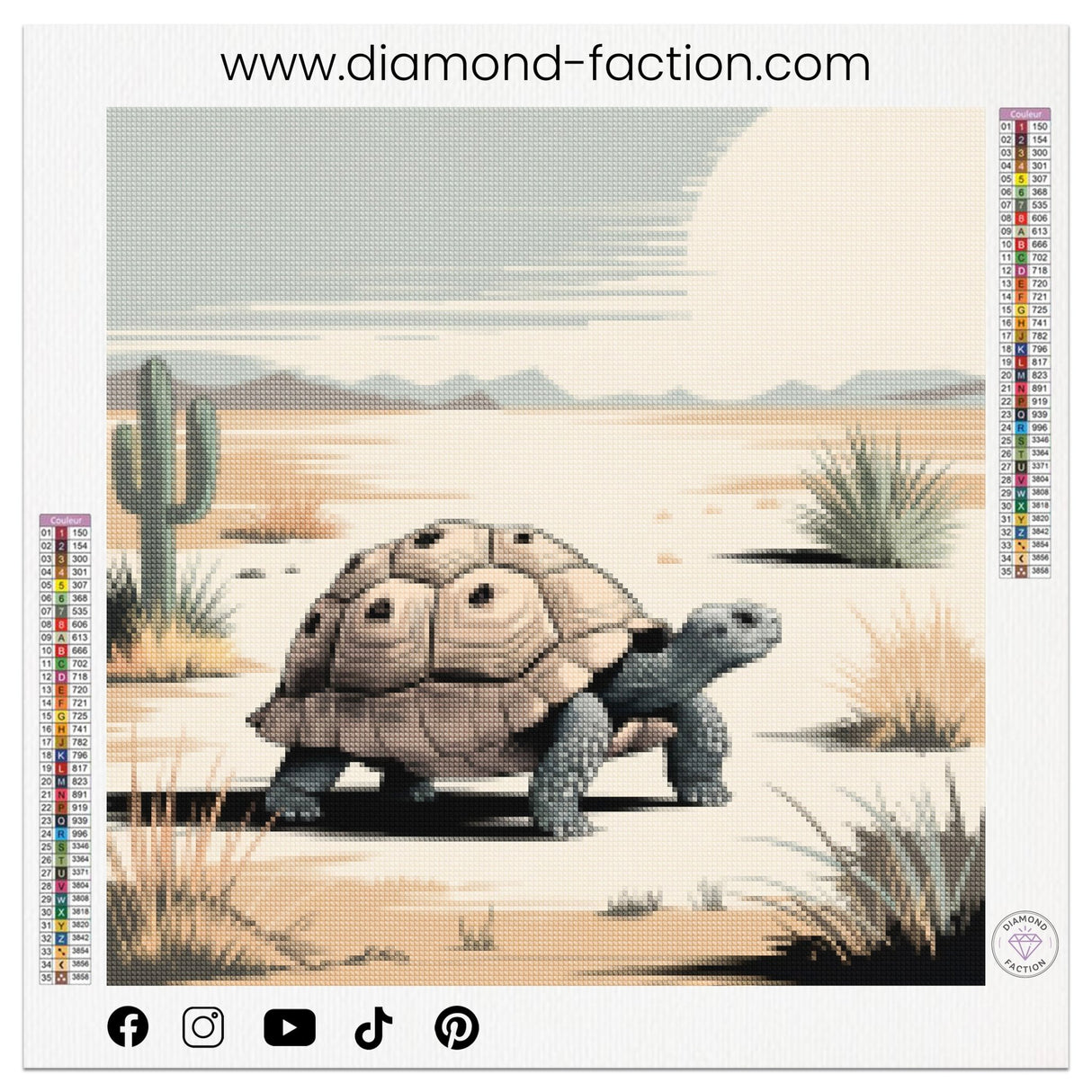 Broderie Diamant - Tortue Soleil - Diamond Faction