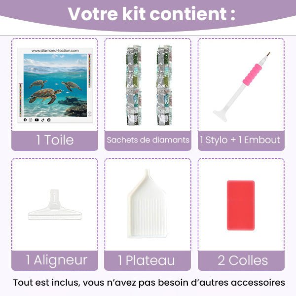 Broderie Diamant - Tortues de mer - Diamond Faction