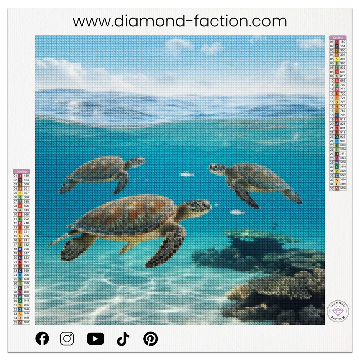 Broderie Diamant - Tortues de mer - Diamond Faction