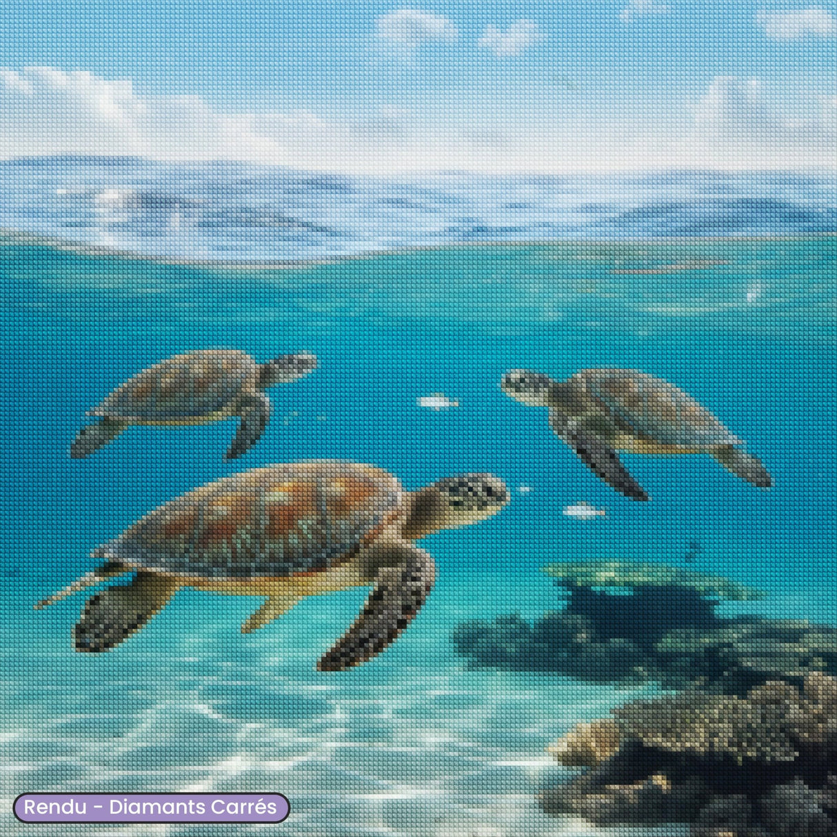 Broderie Diamant - Tortues de mer - Diamond Faction