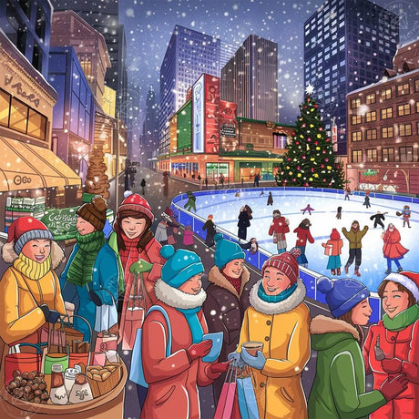 Broderie Diamant - Ville enneigée Noël - Diamond Faction