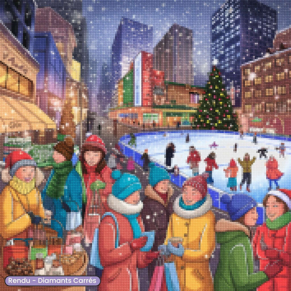 Broderie Diamant - Ville enneigée Noël - Diamond Faction