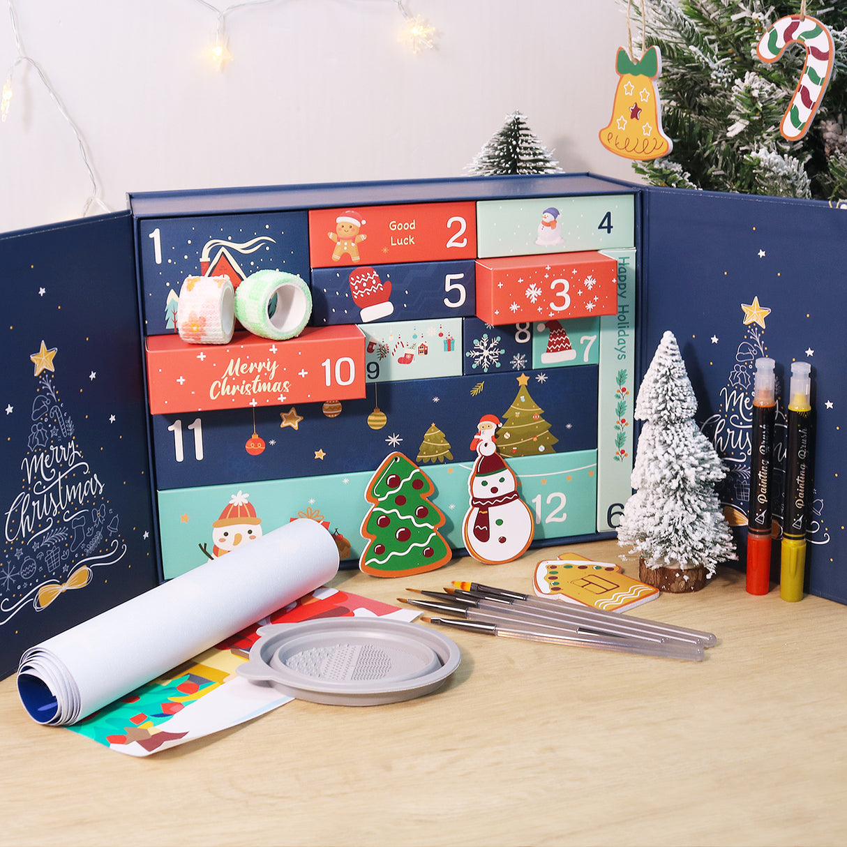 Calendrier de l'Avent Peinture par Numéros 2026 - aperçu des accessoires PBNCGB001
