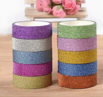 Ruban Washi Tape Pailleté - 10 Couleurs - Diamond Faction