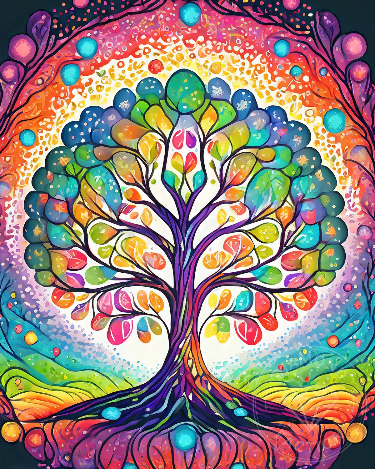 Broderie Diamant - Arbre de vie Multicolore - Diamond Faction