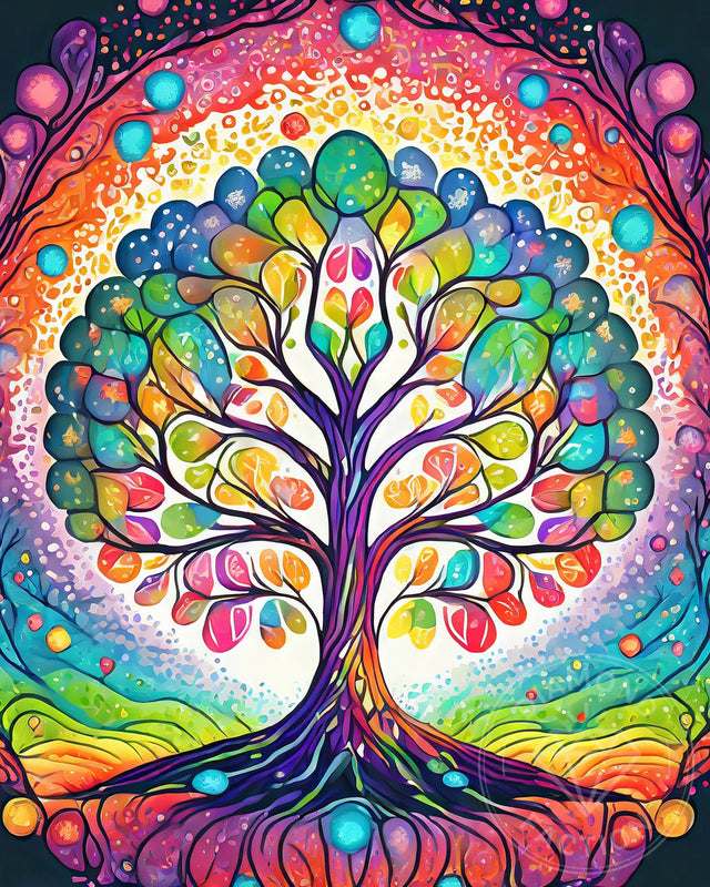 Broderie Diamant - Arbre de vie Multicolore - Diamond Faction