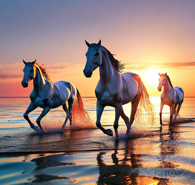 Broderie Diamant - Chevaux Sunset - Diamond Faction