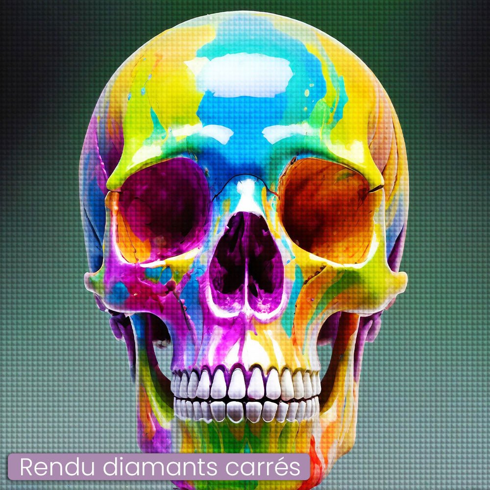 Broderie Diamant - Crâne multicolore - Diamond Faction