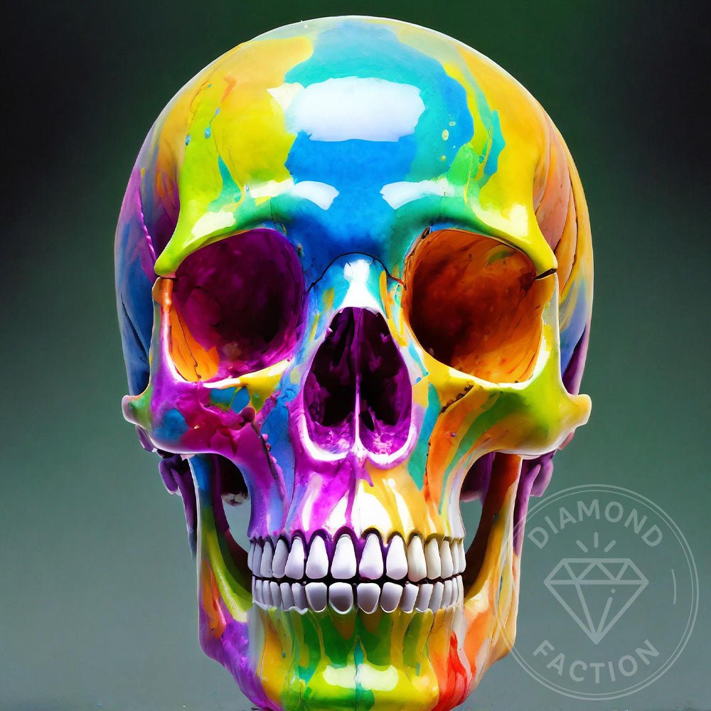 Broderie Diamant - Crâne multicolore - Diamond Faction