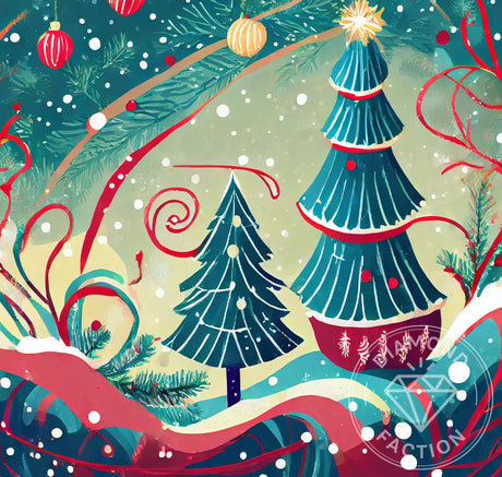 Broderie Diamant - Décor Enneigé 2D - Diamond Faction