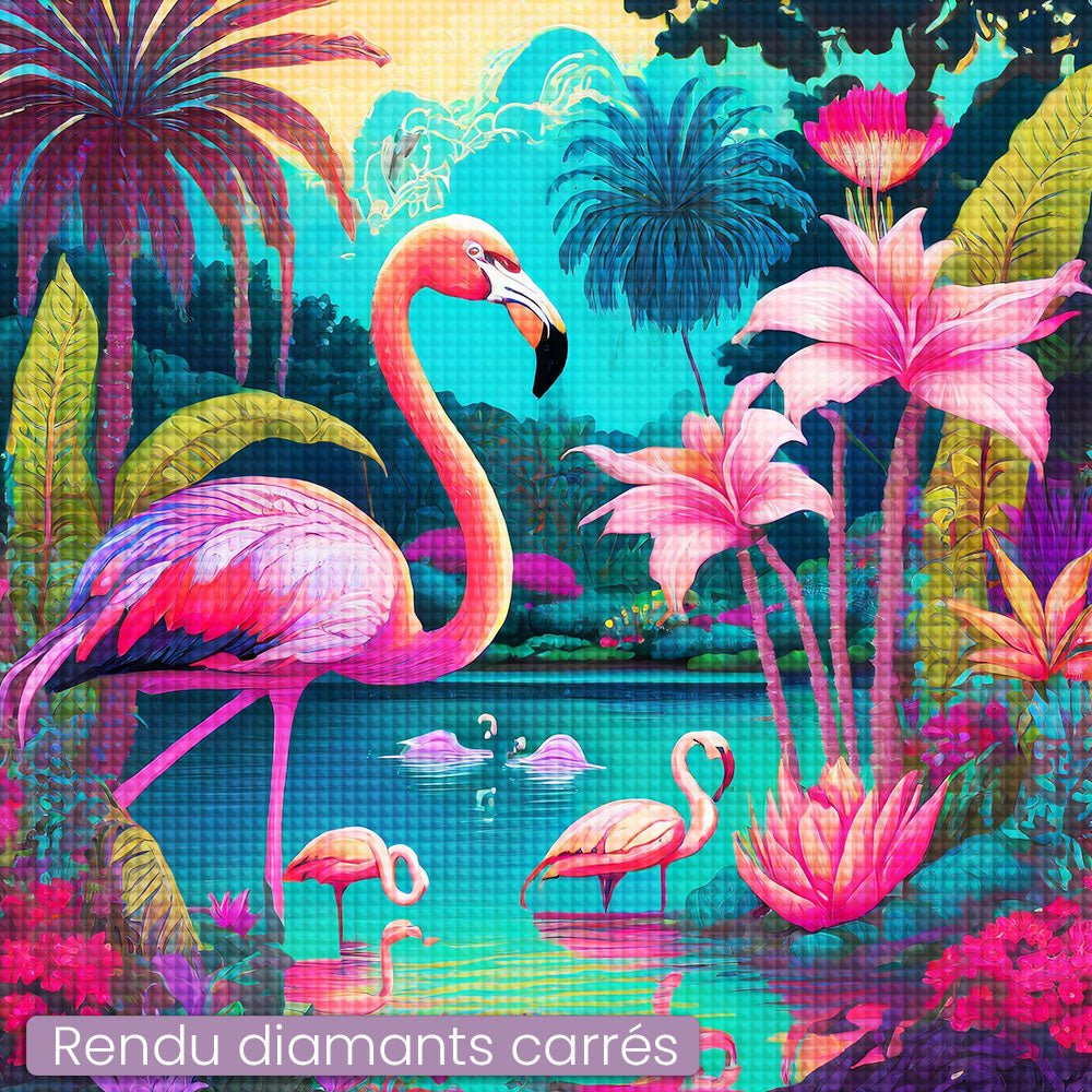Broderie Diamant - Flamant Rose Nature - Diamond Faction