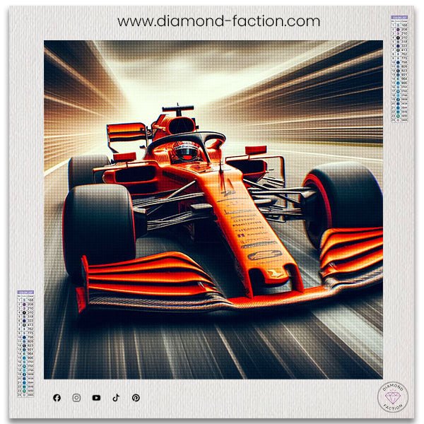 Broderie Diamant - Formule 1 Rouge - Diamond Faction