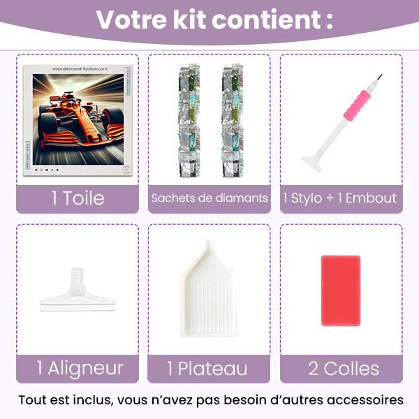 Broderie Diamant - Formule 1 Rouge - Diamond Faction