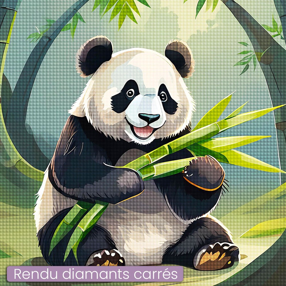 Broderie Diamant - Panda avec du Bambou - Diamond Faction