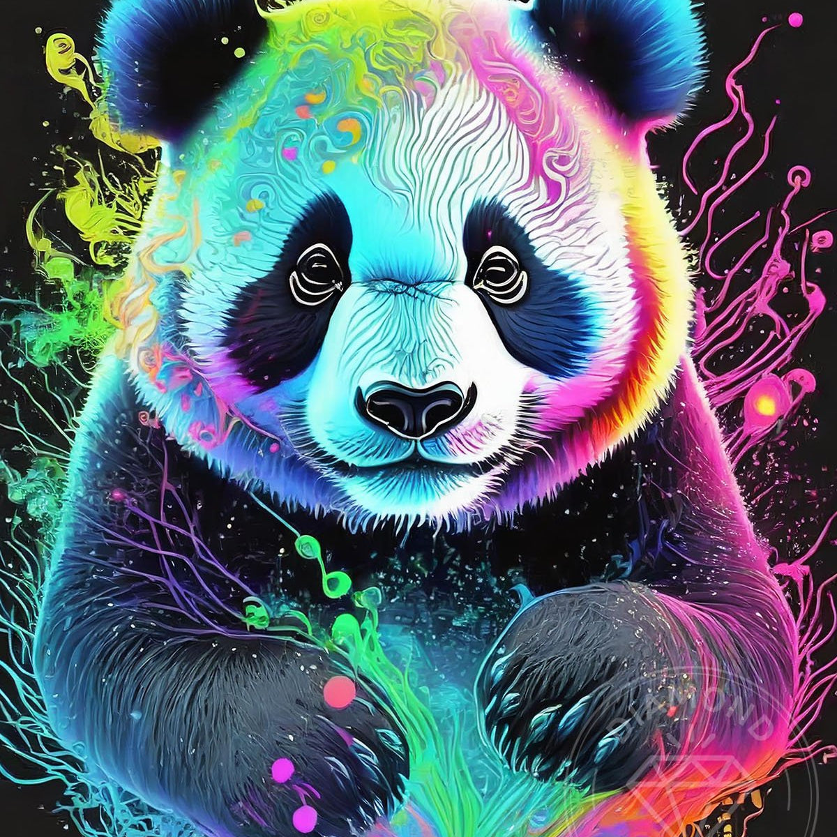 Broderie Diamant Panda à la Plage