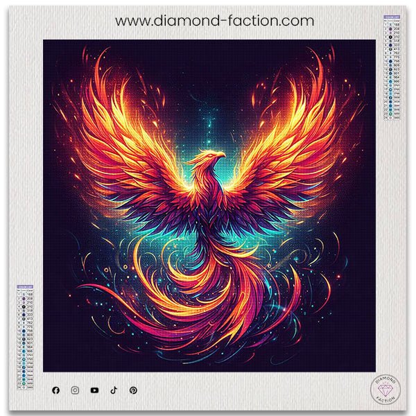 Broderie Diamant - Phénix Enflammé - Diamond Faction