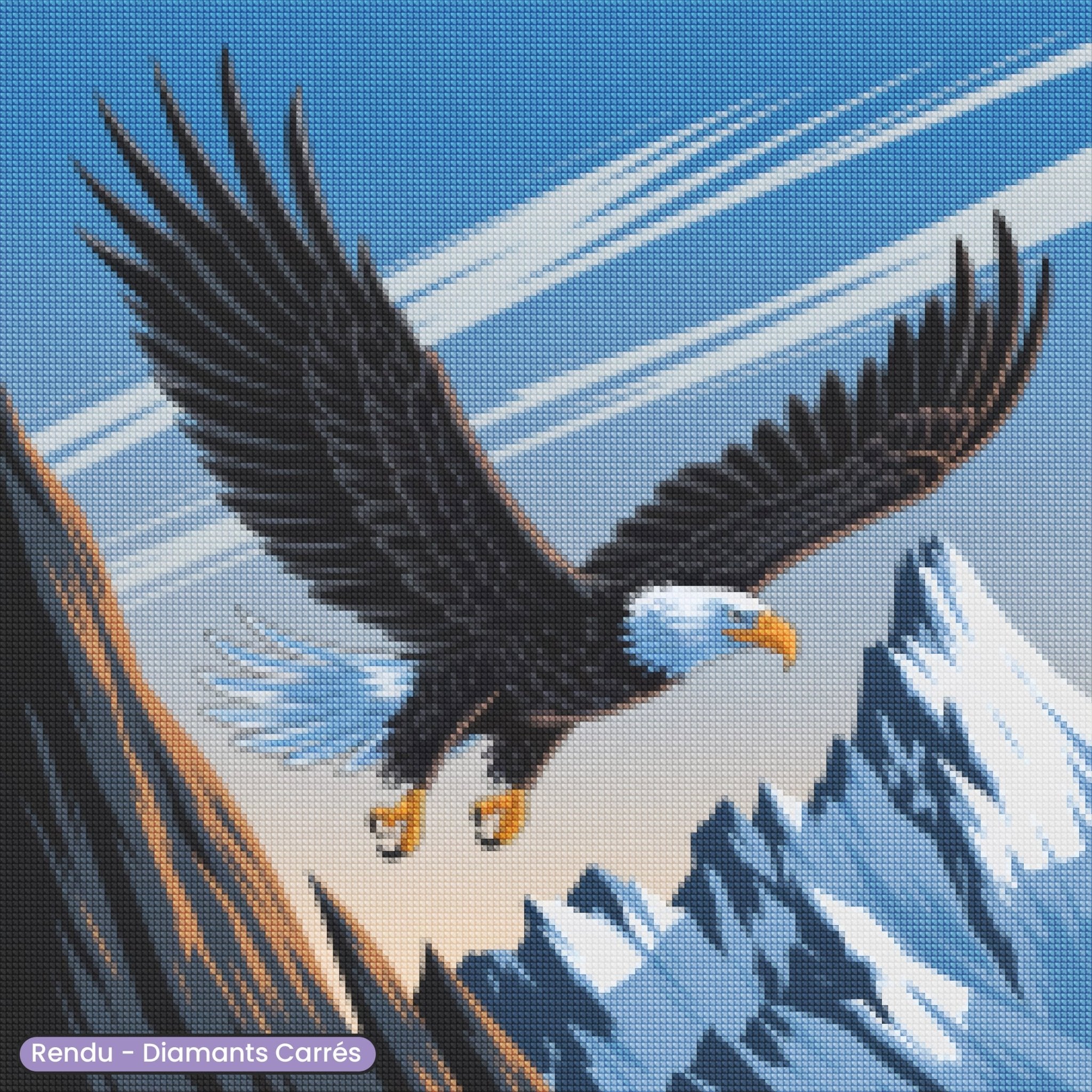 Eagle With White Background Diamond offers Art