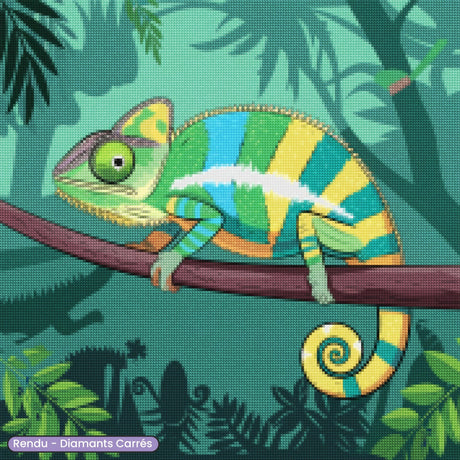 Broderie Diamant - Caméléon camouflé - Diamond Faction