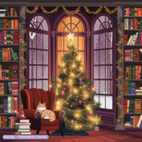 Broderie Diamant - Chat de Noël - Diamond Faction