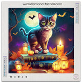 Broderie Diamant - Chat Mystique d'Halloween - Diamond Faction