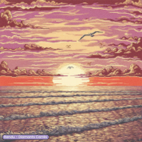 Broderie Diamant - Coucher de Soleil Retro - Diamond Faction