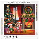 Broderie Diamant - Enfants Heureux Noël - Diamond Faction