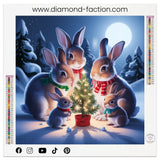 Broderie Diamant - Famille Lapin Noël - Diamond Faction