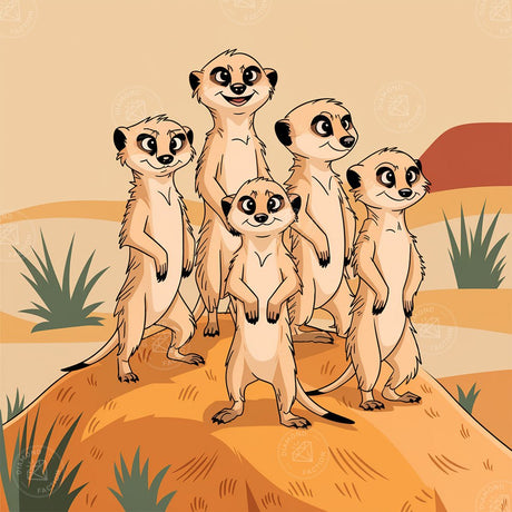 Broderie Diamant - Famille Suricate - Diamond Faction