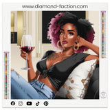 Broderie Diamant - Femme et verre de vin - Diamond Faction