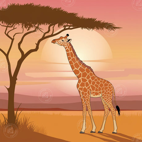 Broderie Diamant - Girafe de la Savane - Diamond Faction