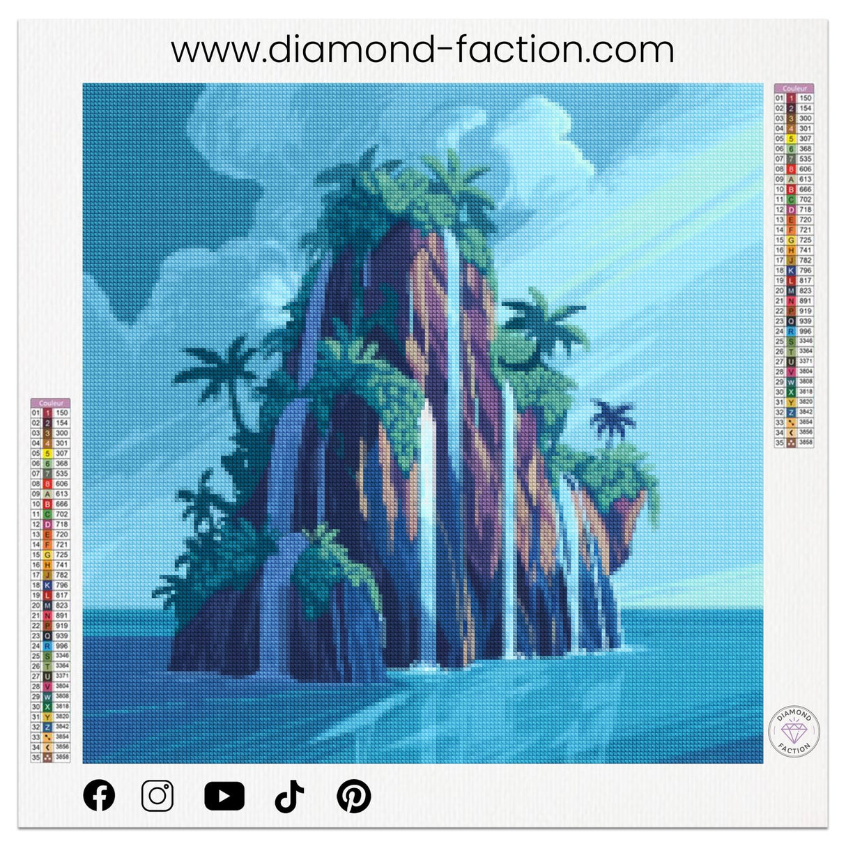 Broderie Diamant - Ilot Tropical - Diamond Faction