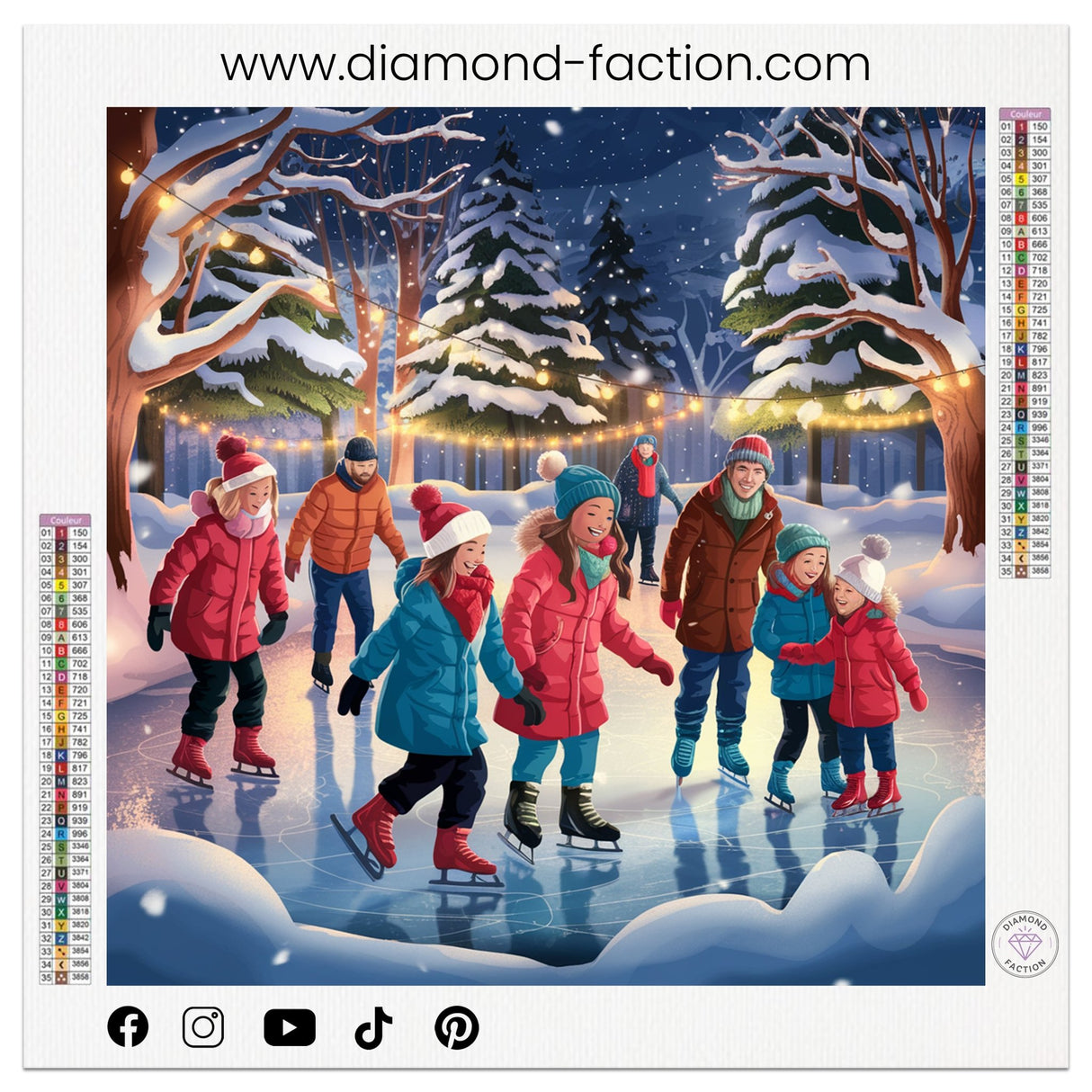 Broderie Diamant - Patinoire Noël - Diamond Faction