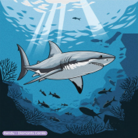 Broderie Diamant - Requin en Surface - Diamond Faction