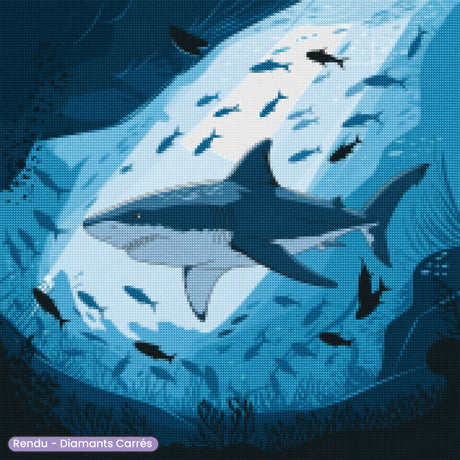 Broderie Diamant - Requin Prédateur - Diamond Faction
