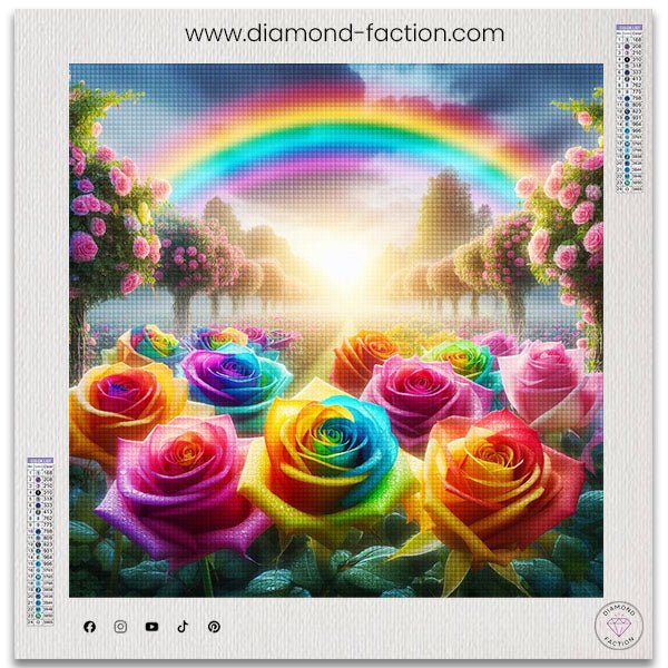 Broderie Diamant - Roses Arc-en-Ciel - Diamond Faction