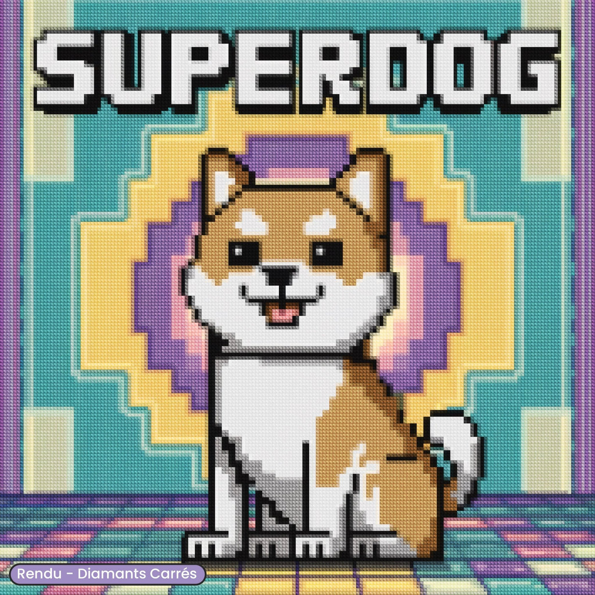 Broderie Diamant - Superdog - Diamond Faction