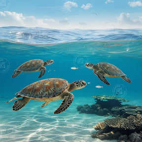 Broderie Diamant - Tortues de mer - Diamond Faction