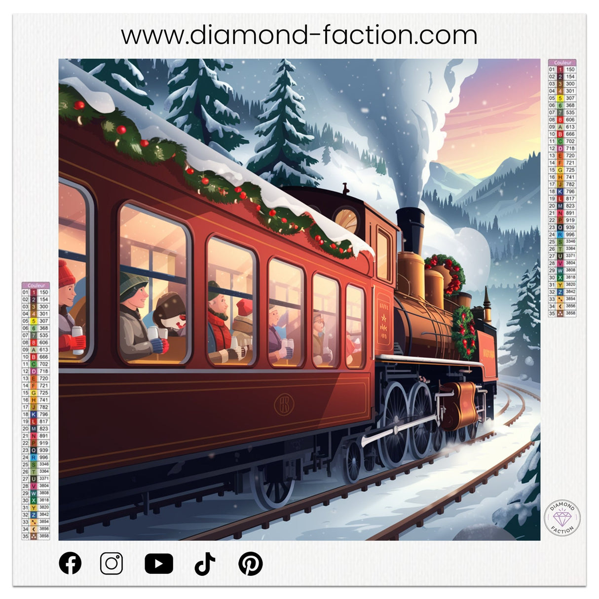 Broderie Diamant - Train de Noël - Diamond Faction