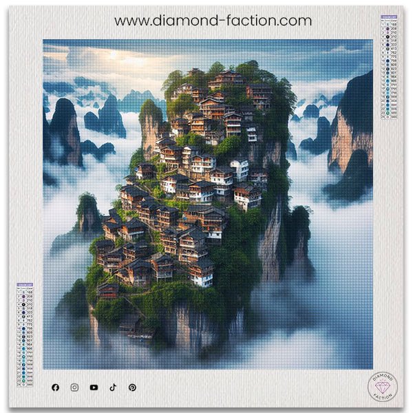 Broderie Diamant - Village dans les Nuages - Diamond Faction