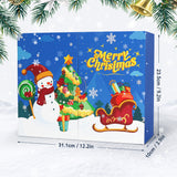 Dimensions du calendrier de l'Avent Diamond Painting 2026 - modèle bleu 12 surprises