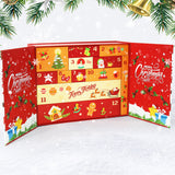 Calendrier de l'Avent Diamond Painting 2026 - modèle rouge ouvert avec 12 cases
