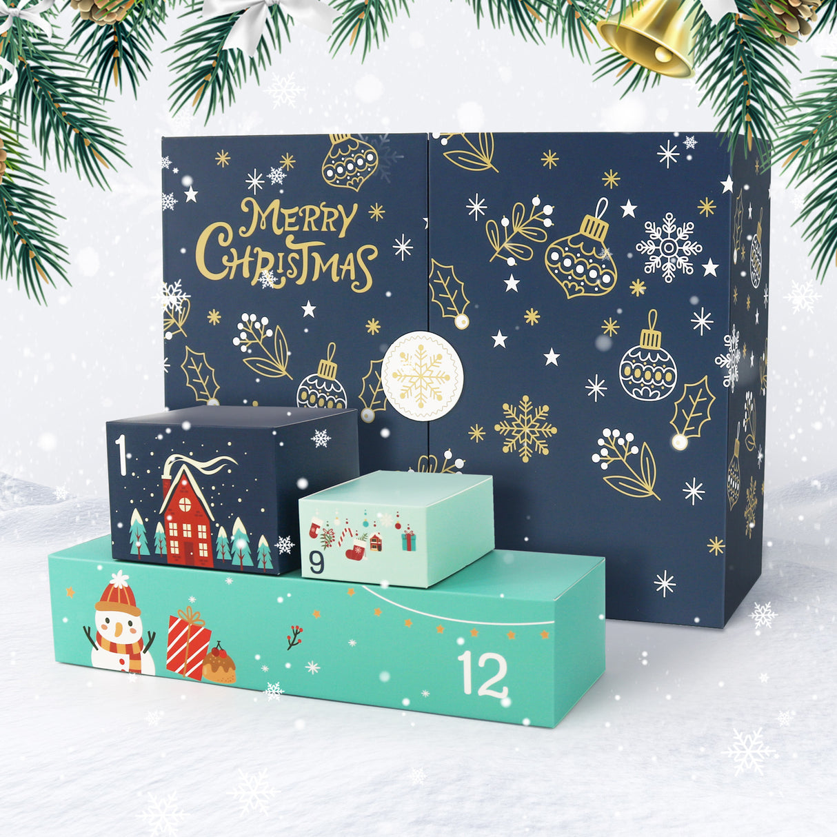 Calendrier de l'Avent Peinture par Numéros 2026 - coffret PBNCGB001 avec boîtes sorties