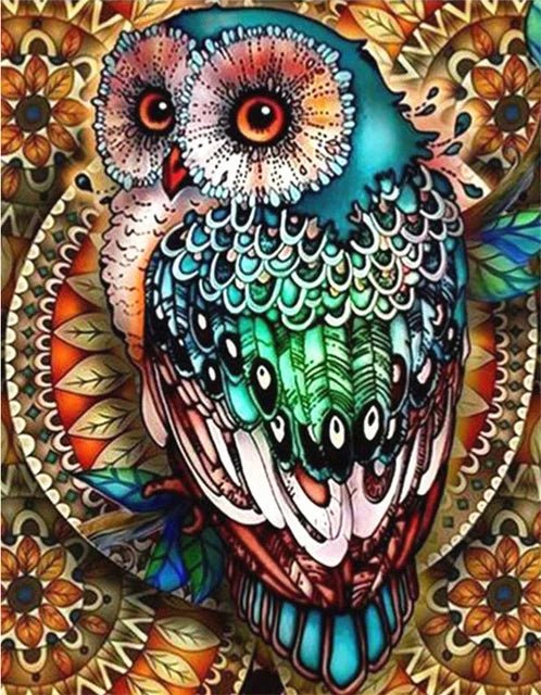 Broderie Diamant - Hibou Abstrait - Diamond Faction