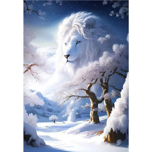 Broderie Diamant - Lion Blanc d'Hiver - Diamond Faction