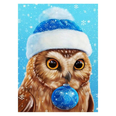 Broderie Diamant Noël - Petit Hibou Bleu - Diamond Faction