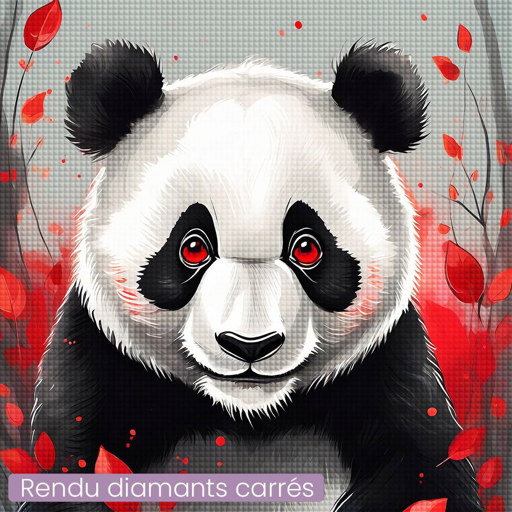 Broderie Diamant - Panda Art Rouge - Diamond Faction